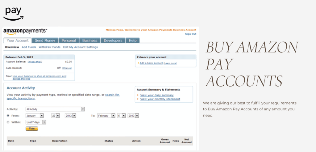 Buy Amazon Pay Accounts